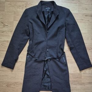 Womens Dark Grey Wool Blend Blazer Coat